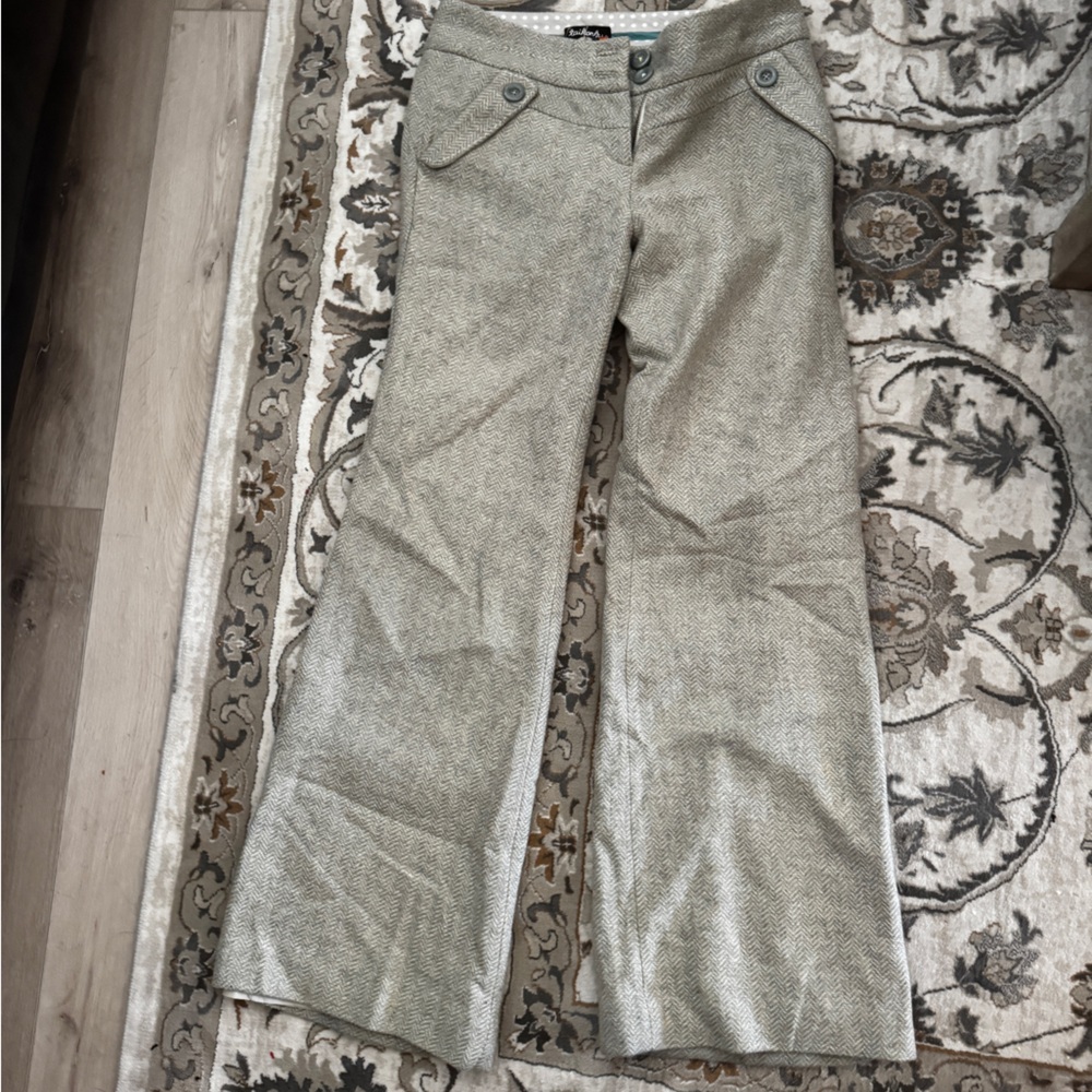 Stylish Gray Twill Wide-Leg Pants